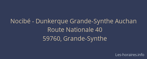 Nocibé - Dunkerque Grande-Synthe Auchan