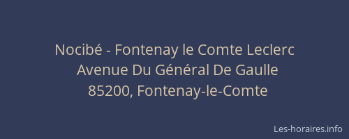 Nocibé - Fontenay le Comte Leclerc
