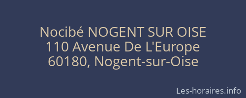 Nocibé NOGENT SUR OISE