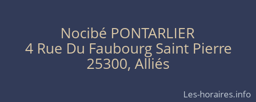 Nocibé PONTARLIER