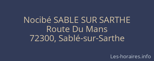 Nocibé SABLE SUR SARTHE