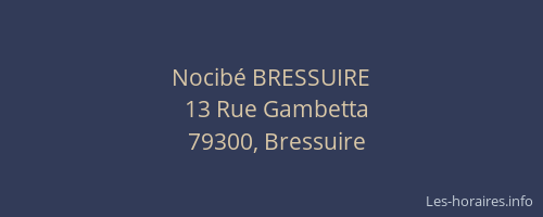 Nocib&eacute; BRESSUIRE