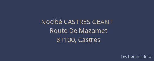 Nocibé CASTRES GEANT