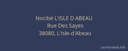 Nocib&eacute; L'ISLE D ABEAU