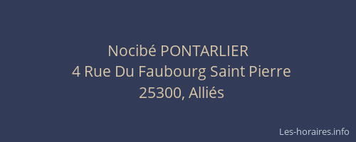 Nocib&eacute; PONTARLIER