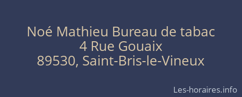 No&eacute; Mathieu Bureau de tabac