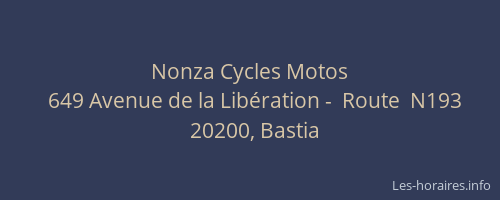 Nonza Cycles Motos