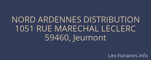 NORD ARDENNES DISTRIBUTION