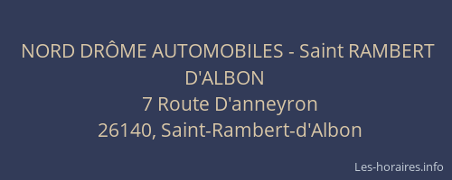 NORD DRÔME AUTOMOBILES - Saint RAMBERT D'ALBON