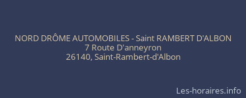 NORD DRÔME AUTOMOBILES - Saint RAMBERT D'ALBON