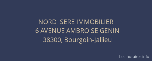 NORD ISERE IMMOBILIER