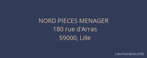 NORD PIECES MENAGER