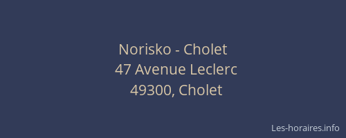 Norisko - Cholet