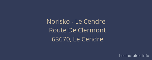 Norisko - Le Cendre