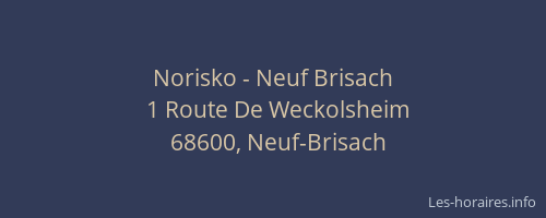 Norisko - Neuf Brisach