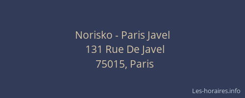 Norisko - Paris Javel