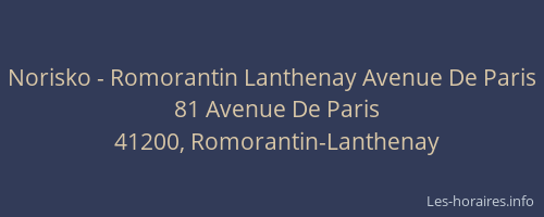 Norisko - Romorantin Lanthenay Avenue De Paris