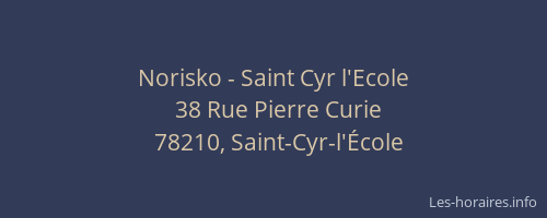 Norisko - Saint Cyr l'Ecole