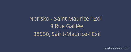 Norisko - Saint Maurice l'Exil