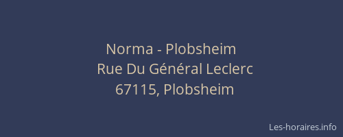 Norma - Plobsheim