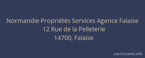Normandie Propri&eacute;t&eacute;s Services Agence Falaise