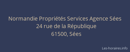 Normandie Propri&eacute;t&eacute;s Services Agence S&eacute;es