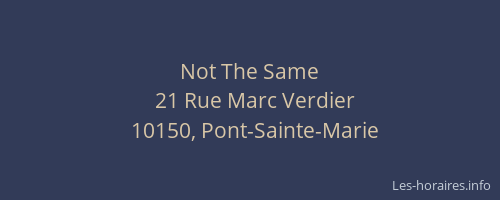 Not The Same
