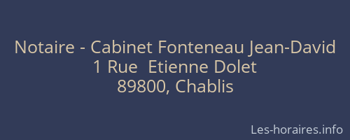 Notaire - Cabinet Fonteneau Jean-David