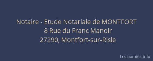 Notaire - Etude Notariale de MONTFORT