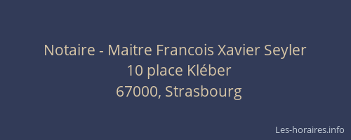 Notaire - Maitre Francois Xavier Seyler