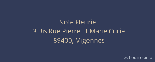 Note Fleurie