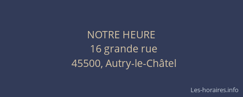 NOTRE HEURE