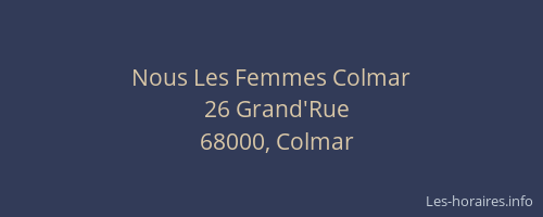 Nous Les Femmes Colmar