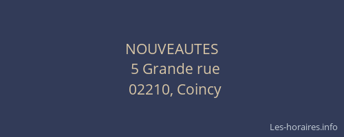 NOUVEAUTES