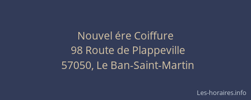 Nouvel &eacute;re Coiffure