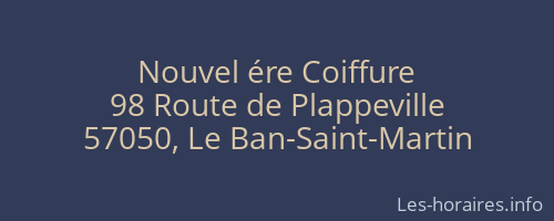 Nouvel ére Coiffure