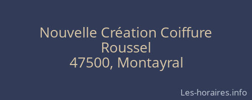 Nouvelle Création Coiffure