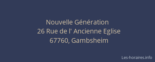 Nouvelle Génération