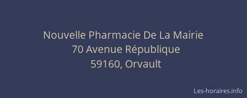 Nouvelle Pharmacie De La Mairie