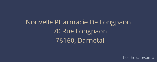 Nouvelle Pharmacie De Longpaon