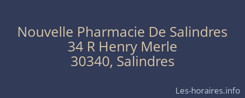 Nouvelle Pharmacie De Salindres