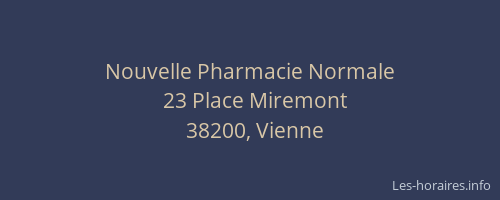 Nouvelle Pharmacie Normale