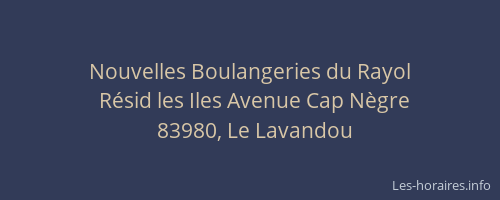 Nouvelles Boulangeries du Rayol