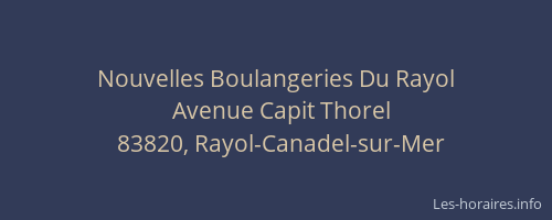 Nouvelles Boulangeries Du Rayol