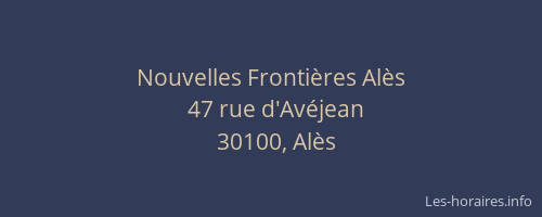 Nouvelles Fronti&egrave;res Al&egrave;s