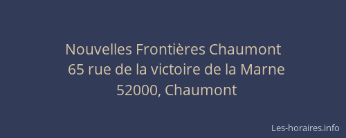Nouvelles Frontières Chaumont
