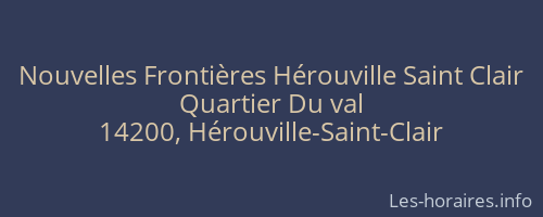Nouvelles Fronti&egrave;res H&eacute;rouville Saint Clair