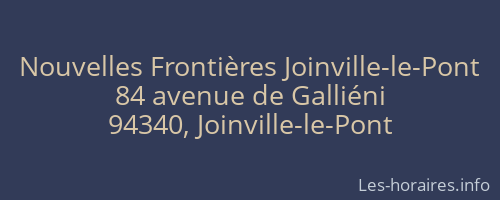 Nouvelles Fronti&egrave;res Joinville-le-Pont