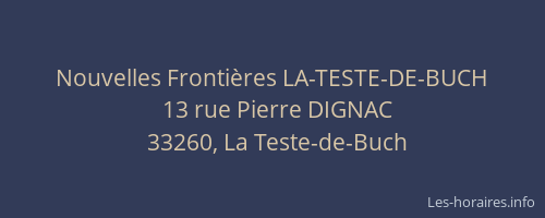 Nouvelles Fronti&egrave;res LA-TESTE-DE-BUCH
