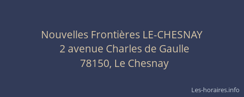 Nouvelles Fronti&egrave;res LE-CHESNAY